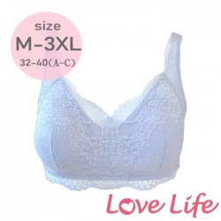 【NO.8013】唯美蕾絲舒壓型輕柔睡眠內衣 M-3XL (藍灰)